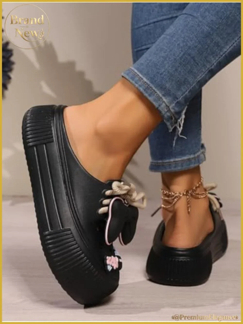 Women's Platform Slide Sandals Bow Flower Charms Comfortable Cushioned Footbed